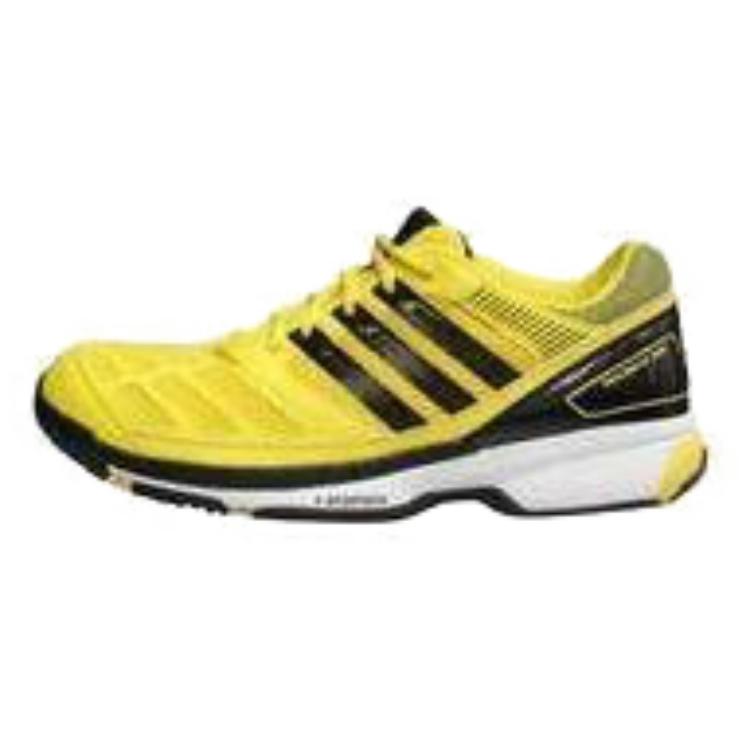 Adidas Cushioning Wear-Resistant Low-Top Badminton Shoes Men's Yellow Black