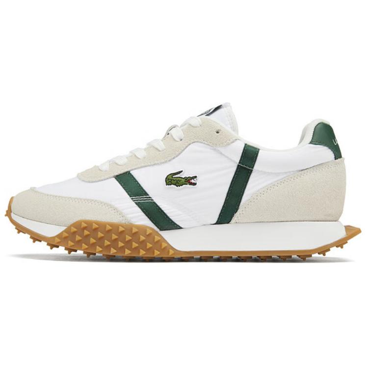 LACOSTE Low-Top Casual Shoes Men's White-green Rice