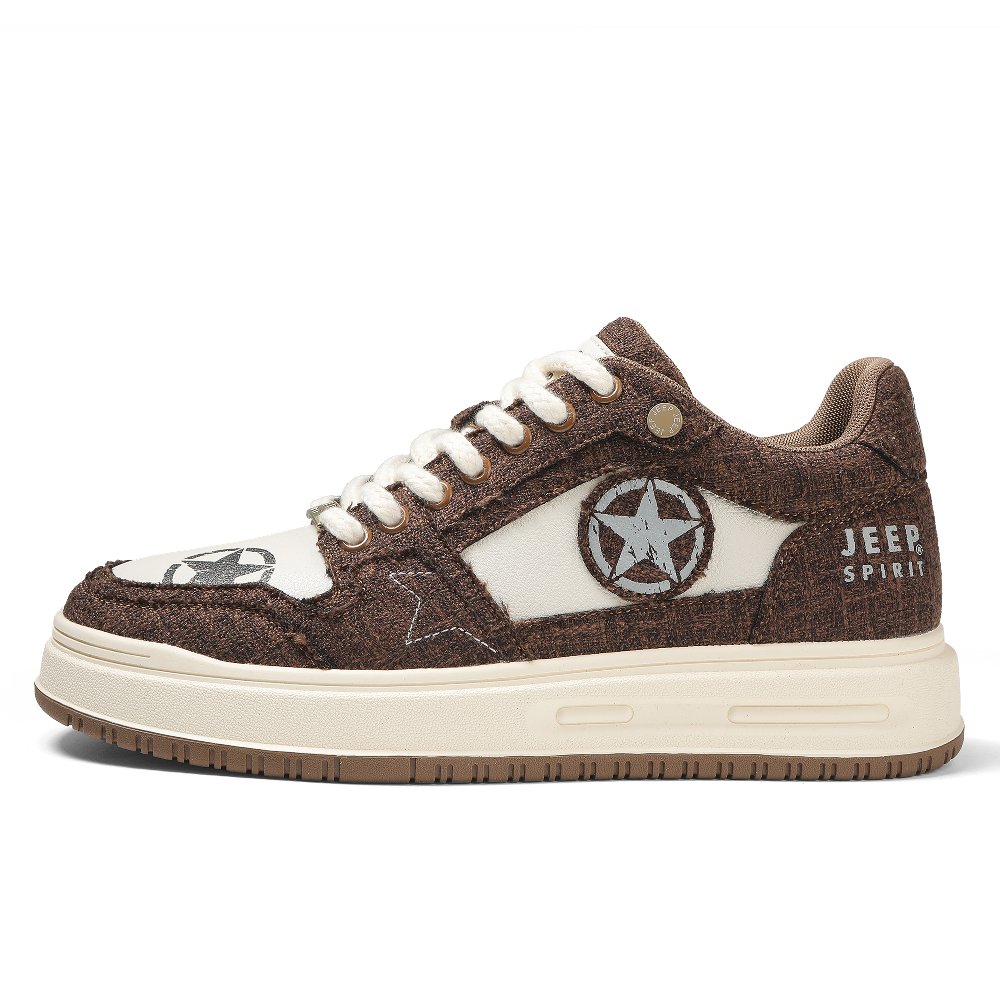 JEEP SPIRIT Stars Shoes Low Top Skateboard Shoes Men's Red