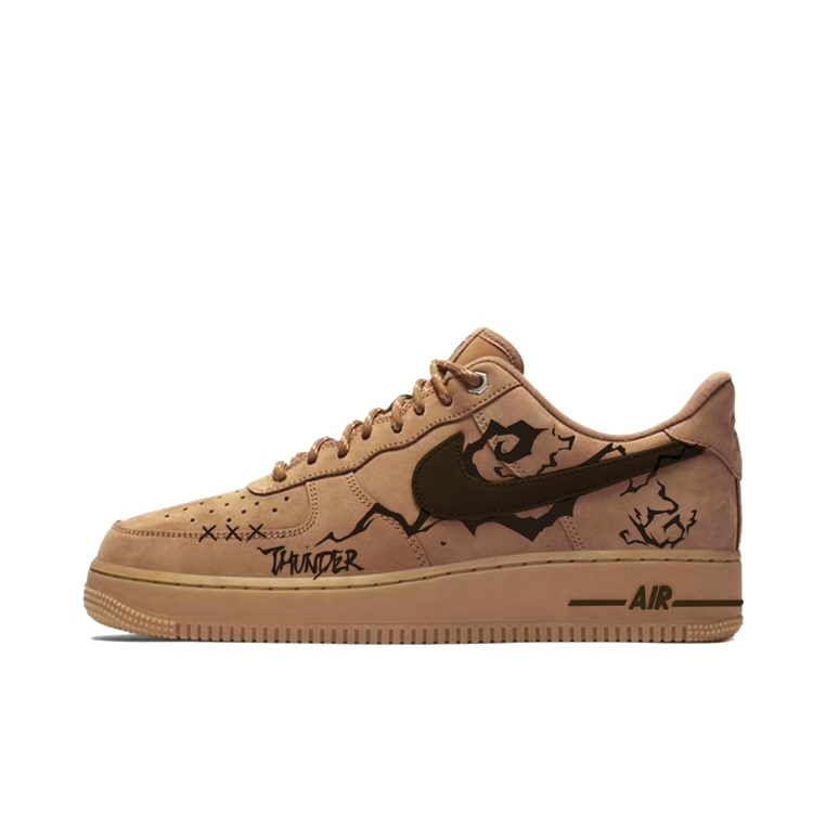 Nike Air Force 1 Anti-Slip And Wear-Resistant Lightweight Low-Top Skateboard Shoes Unisex Brown