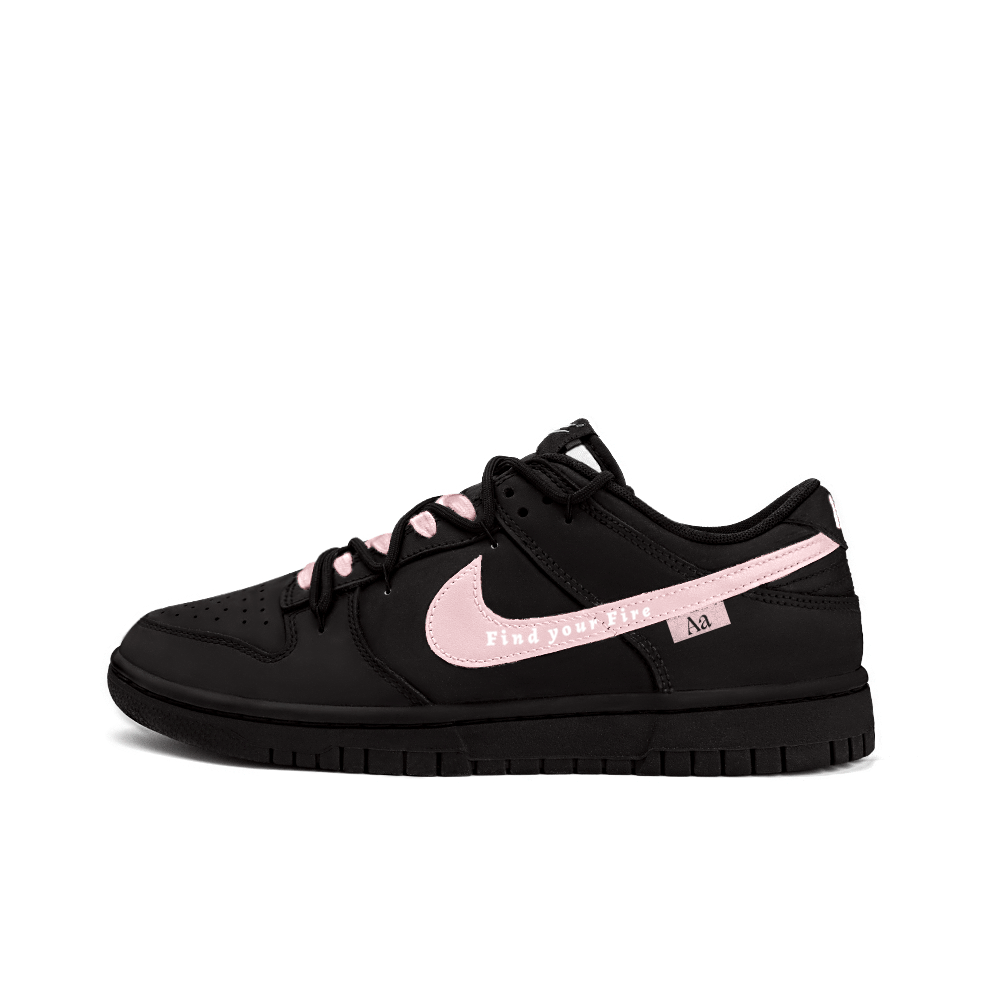 Nike Dunk Slip-Resistant Cushioning Wear-Resistant Low-Top Skateboard Shoes Unisex Black Pink