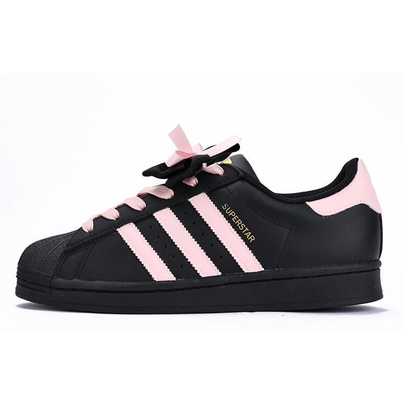 Adidas Originals Superstar Skateboard Shoes Unisex Low-Top Black Pink