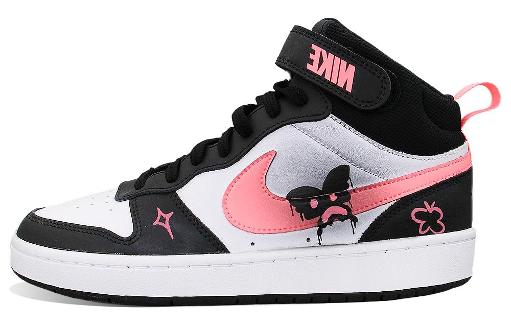Nike Court Borough Mid-Top Skateboard Shoes Women's Black Pink