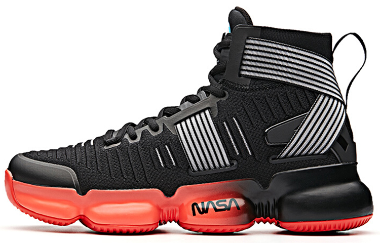ANTA SEEED Basketball Shoes Men's High Top Black Red
