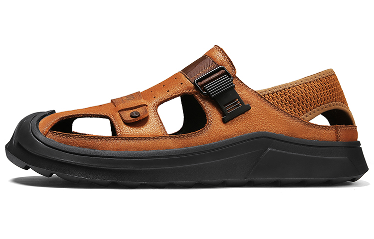 Jeep Beach Sandals Men's Yellow Brown