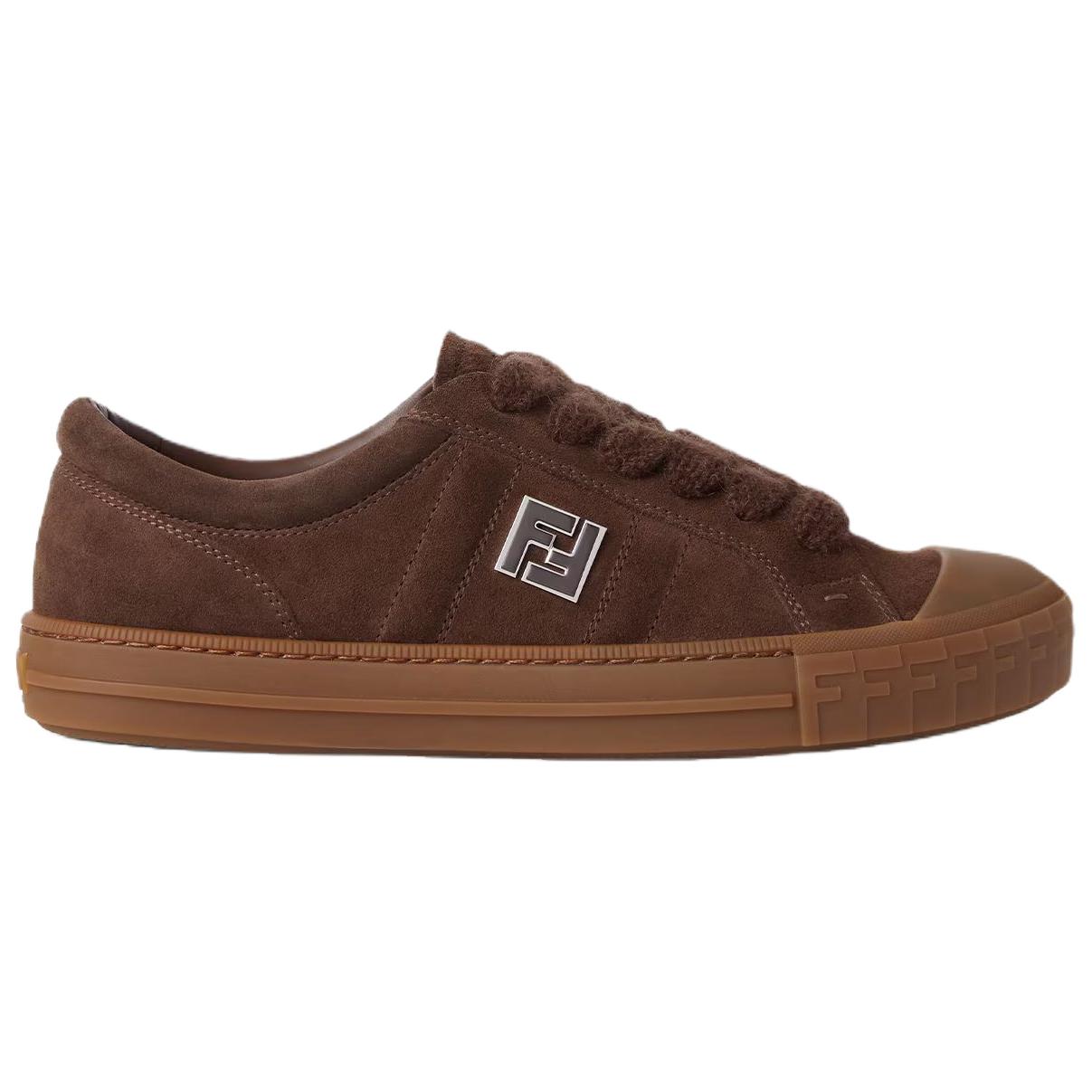 FENDI Domino Low top Skateboard Shoes Men's Brown