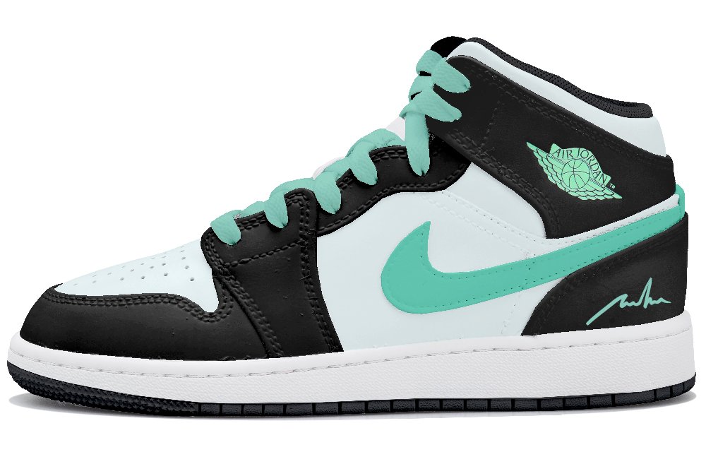 Jordan Air Jordan 1 High Top Vintage Basketball Shoes Women's White Black Green