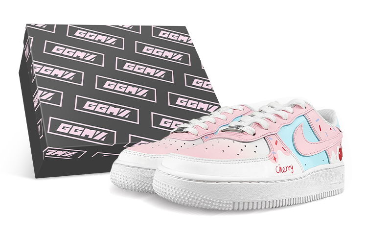 Nike Air Force 1 Skateboard Shoes Women's Low-Top White Pink/Blue