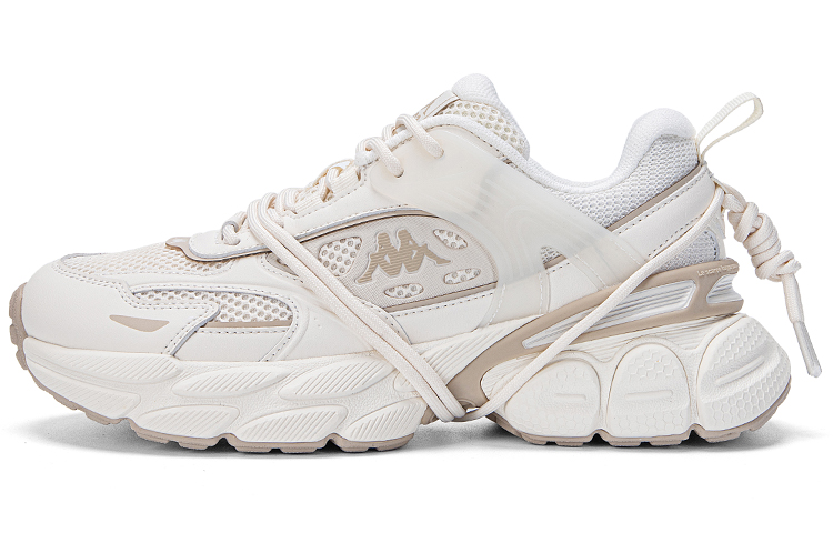 Kappa Back to Back Anti Slip Wear Resistant Low Top Chunky Sneakers Unisex Heron Feather White