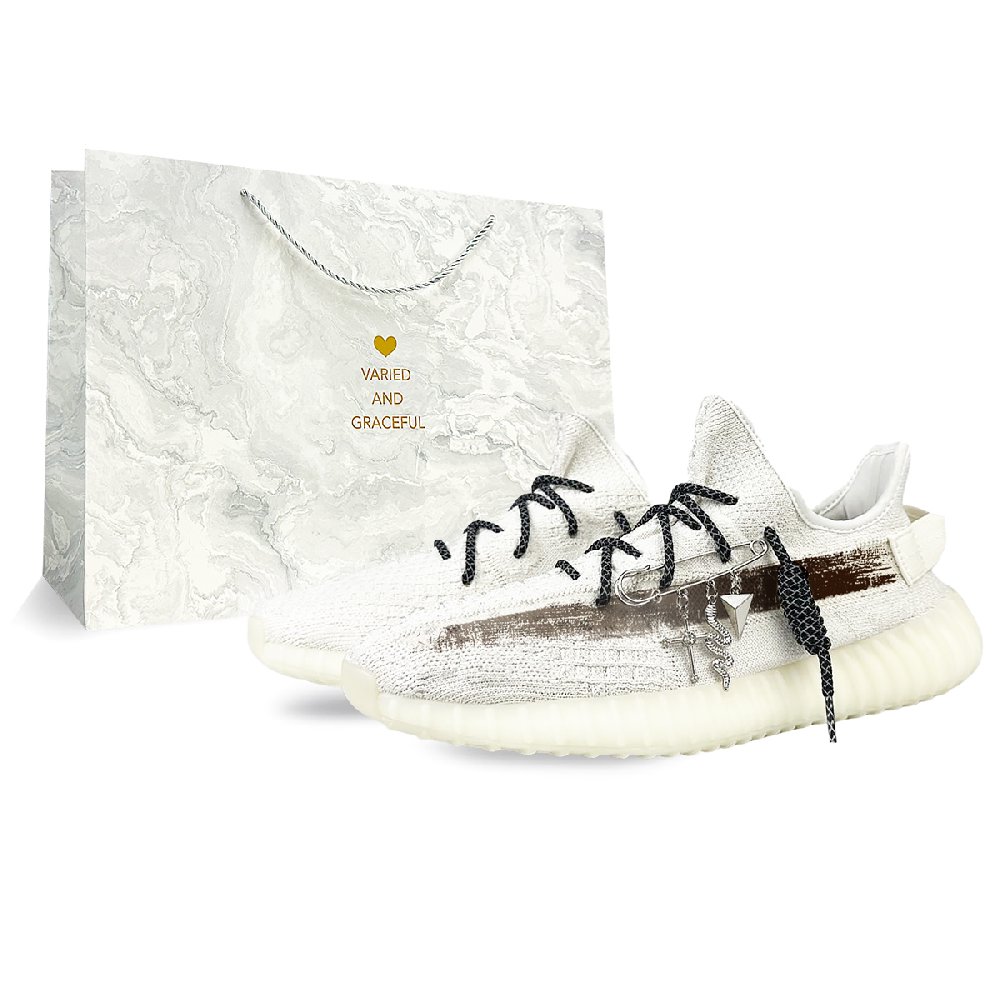 Adidas Originals Yeezy Boost 350 V2 Abrasion Resistant Low Top Casual Shoes Unisex White