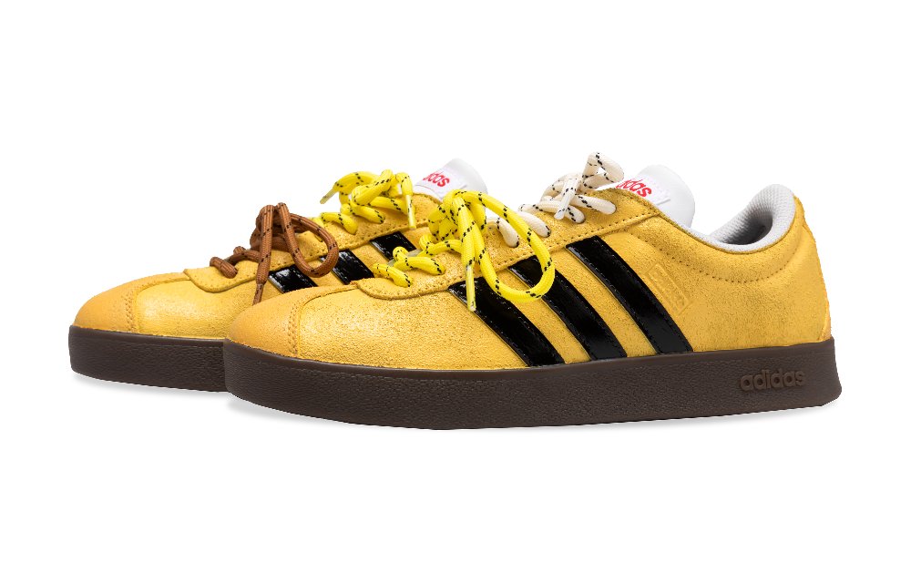 Adidas Neo VL Court 2.0 Slip Resistant Cushioning Abrasion Resistant Low Top Skateboard Shoes Unisex Ginger Yellow
