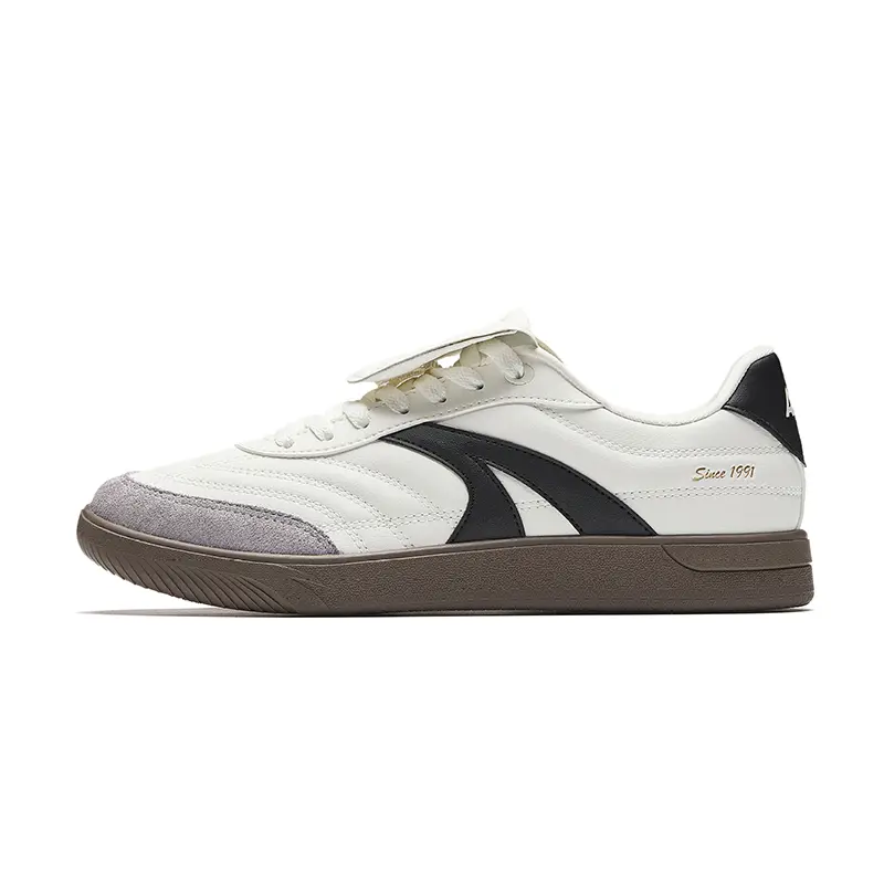 Anta Cushioning Abrasion Resistant Lightweight Slip Resistant Low top Skateboard Shoes Men's White Black