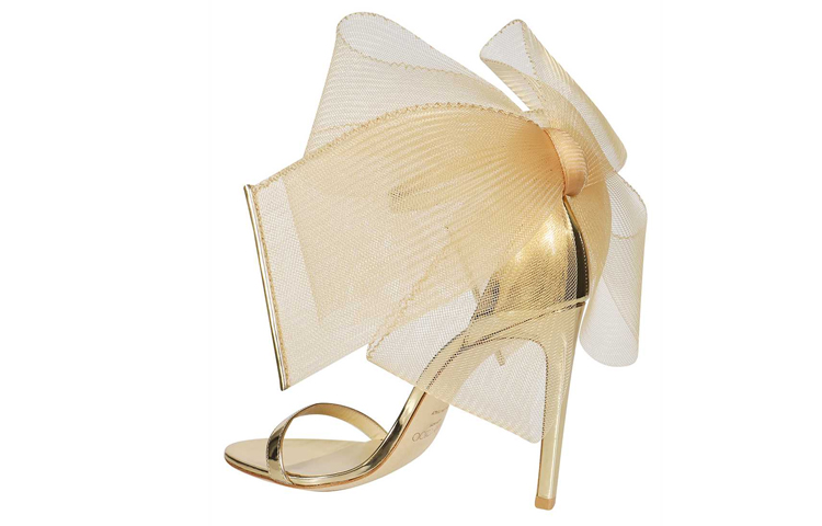 Jimmy Choo Aveline One Strap Sandals 10cm Women's Gold