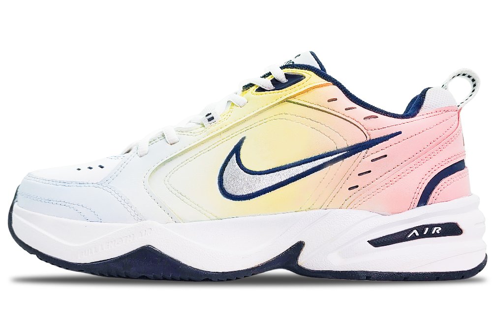 Nike Air Monarch 4 Anti-Slip And Wear-Resistant Height Increasing Low-Top Chunky Sneakers Unisex Blue White