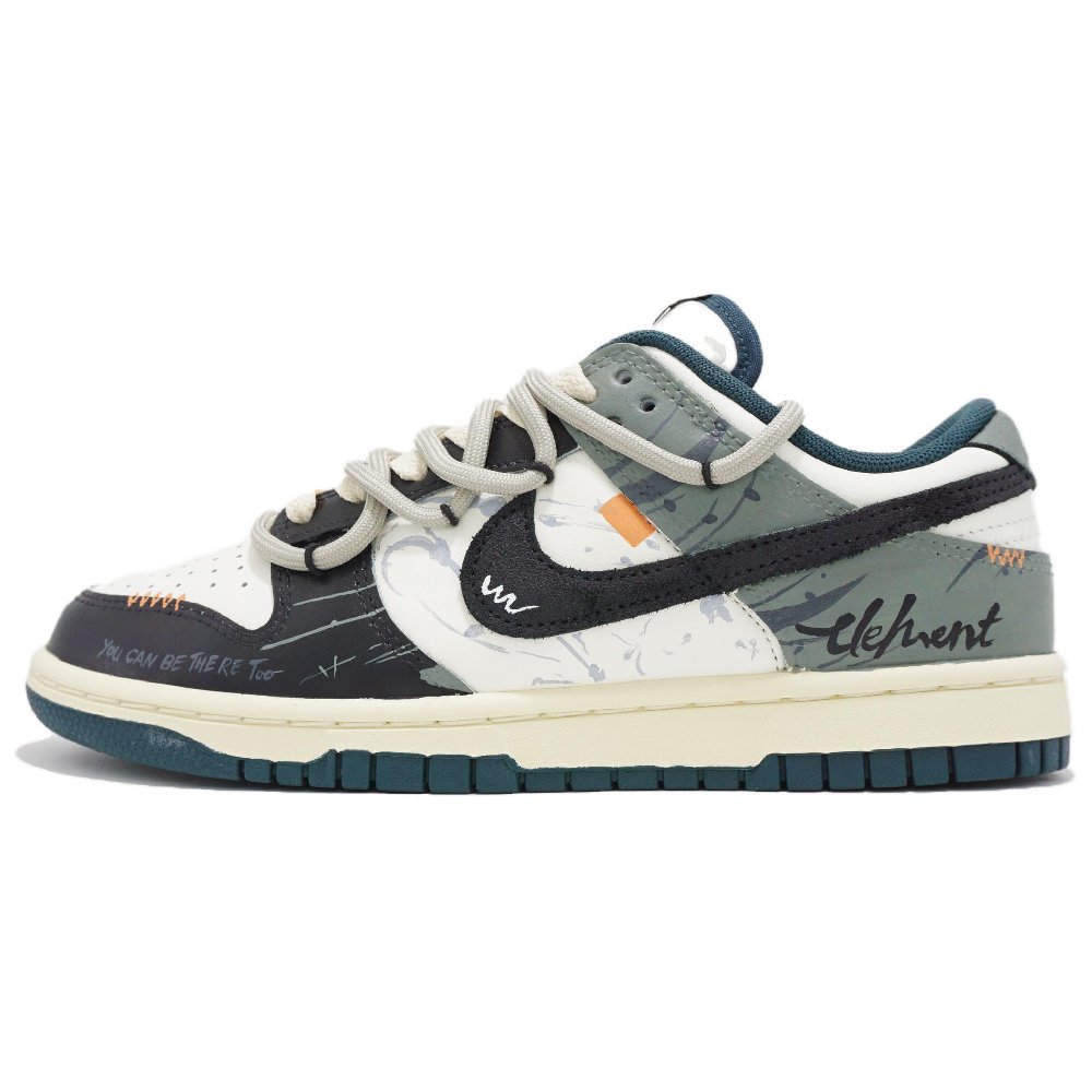 Nike Dunk Urban Forests Anti-Slip Wear-Resistant Low-Top Skateboard Shoes Unisex Black Green