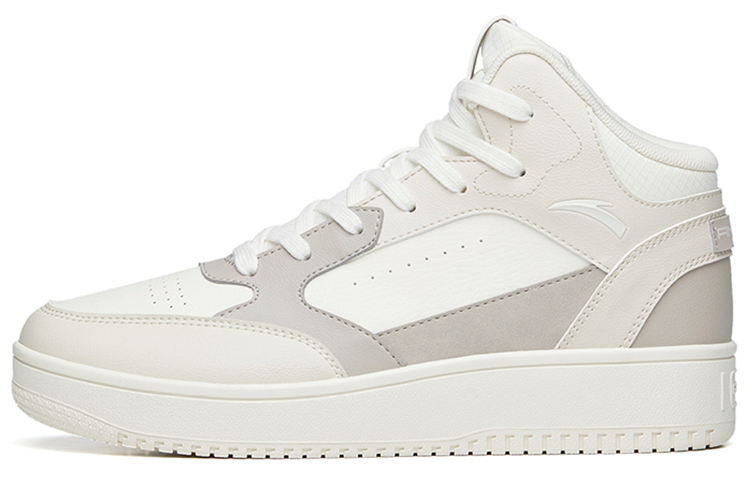 Anta Wear-Resistant High-Top Skateboard Shoes Men's White Gray