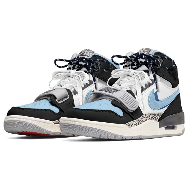 Jordan Legacy 312 High Top Vintage Basketball Shoes Men's Blue Black