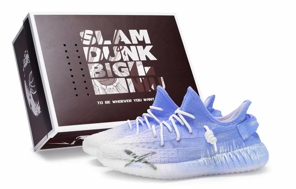 Adidas Originals Yeezy Boost 350 V2 Low Top Casual Shoes Unisex White Blue
