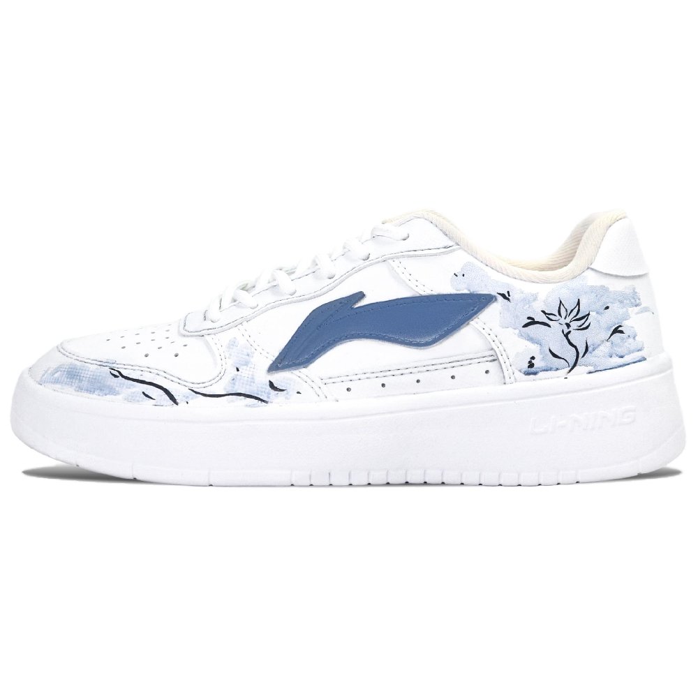 LiNing Pontoon Boats Wear resistant And Lightweight Low Top Skateboard Shoes Unisex White Blue Black