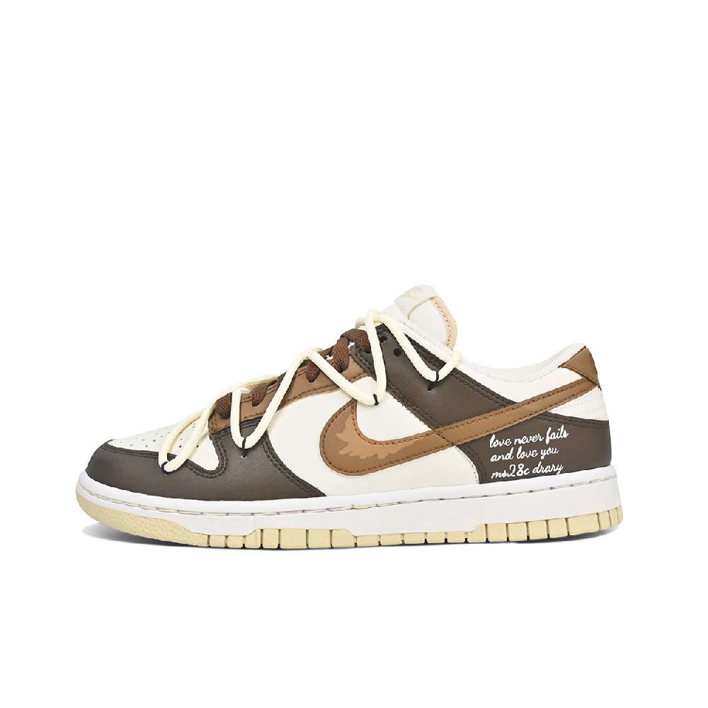 Nike Dunk Anti-Slip Wear-Resistant Low-Top Skateboard Shoes Men's Beige Brown