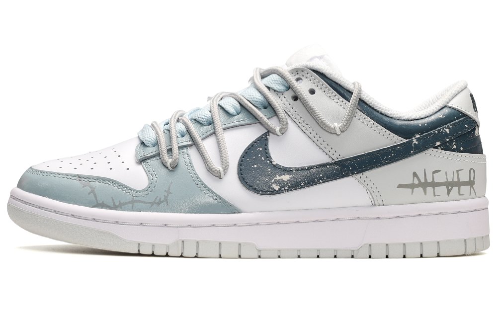 Nike Dunk Low Low-Top Skateboard Shoes Men's Blue White Gray