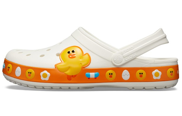 Crocs Classic Clog Line Friends Beach White Yellow Unisex Sandals 'White Yellow'