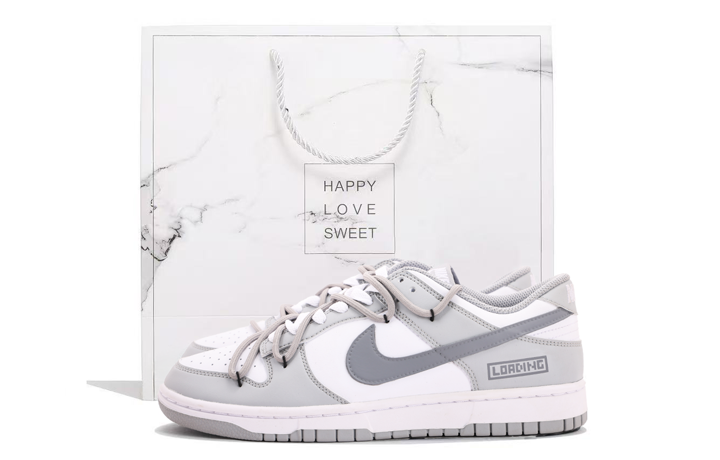 Nike Dunk Coverage Slip Resistant And Abrasion Resistant Low top Skateboard Shoes Unisex White Gray