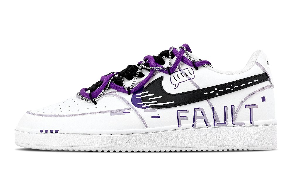 Nike Court Vision 1 Future Twilight Abrasion Resistant Low Top Skateboard Shoes Men's Light Purple