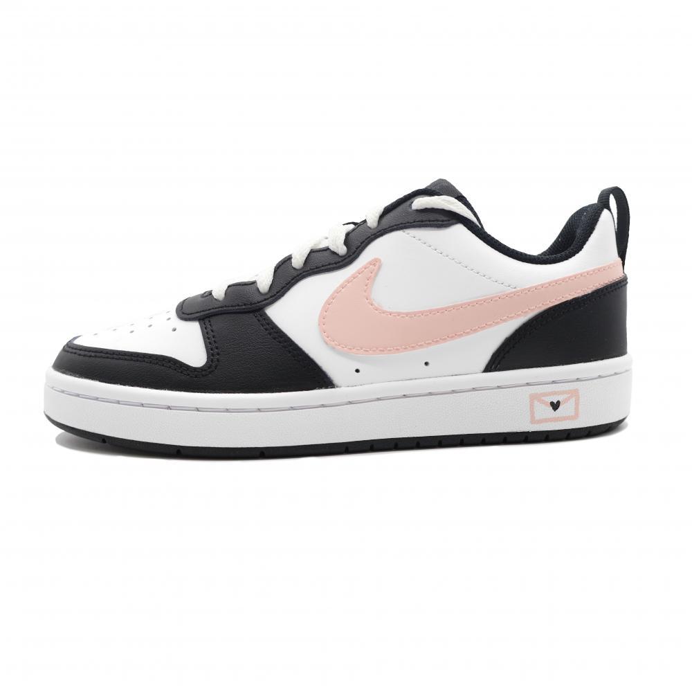 Nike Court Borough Skateboard Shoes Women's Low-Top Black Pink White