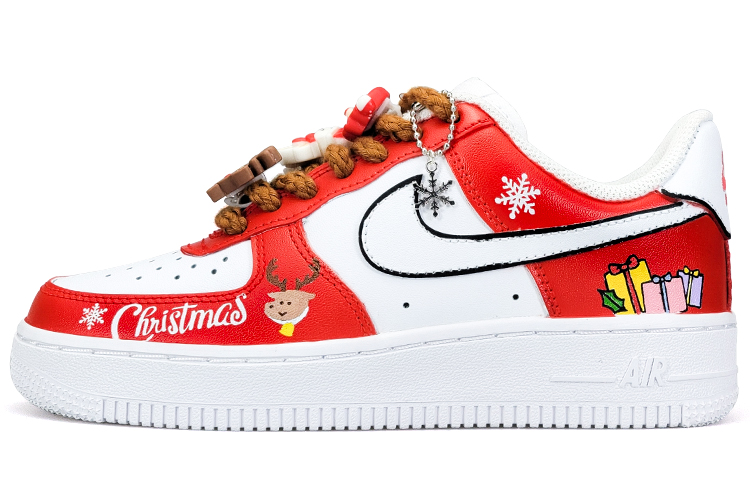 Nike Air Force 1 Skateboard Shoes Men Low-Top White/Red/Brown Black