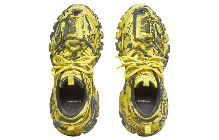 Balenciaga Track 1.0 Graffiti Chunky Sneakers Men's Yellow Black