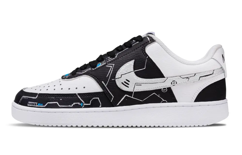 Nike Court Victory Punk Abrasion Resistant Low Top Skateboard Shoes Men's Black White