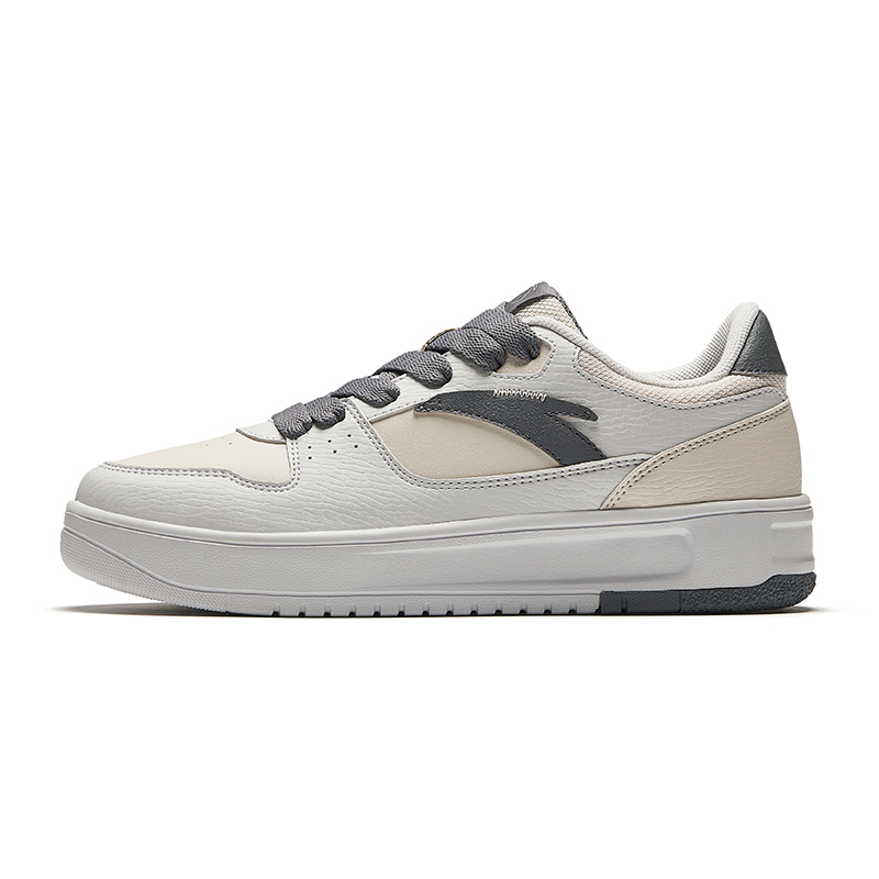 Anta Life Collection Anti-Slip Wear-Resistant Low-Top Skateboard Shoes Women's Beige Gray