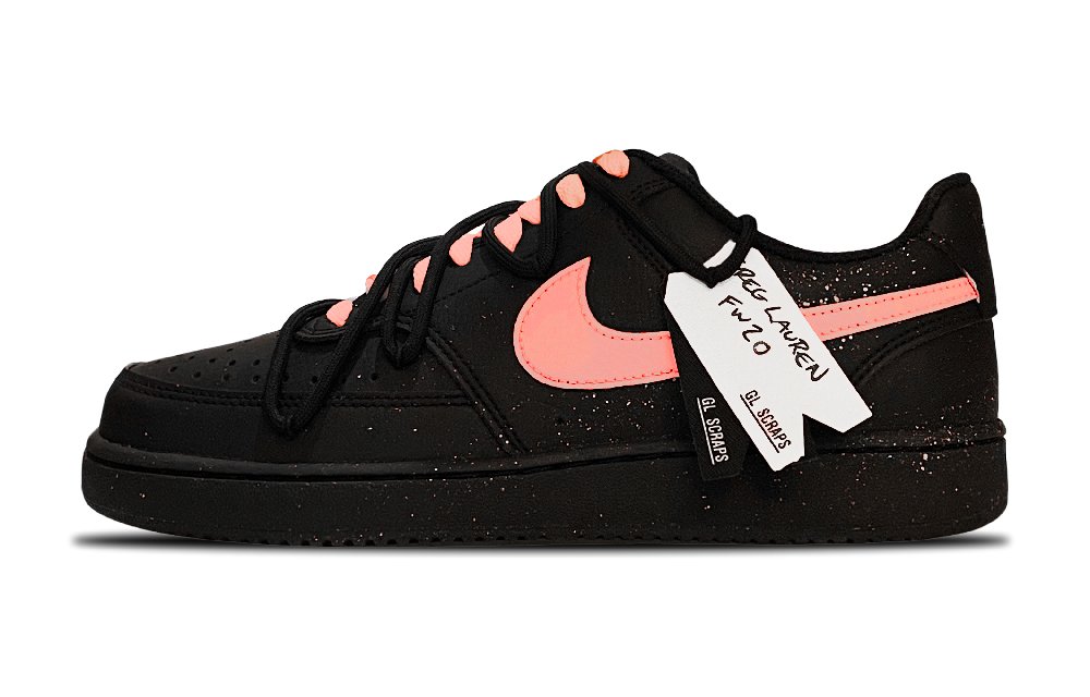 Nike Court Vision Slip-Resistant Low-Top Skateboard Shoes Unisex Black Pink