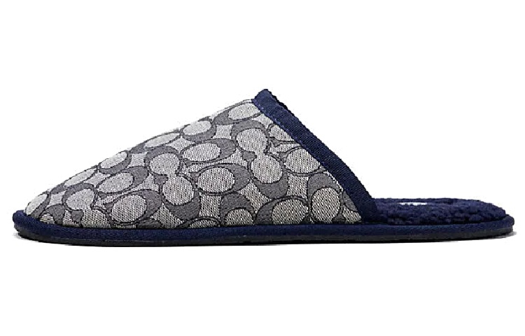 COACH Rubber Sole Quiet Closed Toe Slippers Men's Ocean Blue