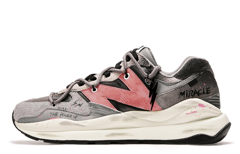 New Balance NB 5740 Anti-Slip Wear-Resistant Low-Top Running Shoes Unisex Gray Pink