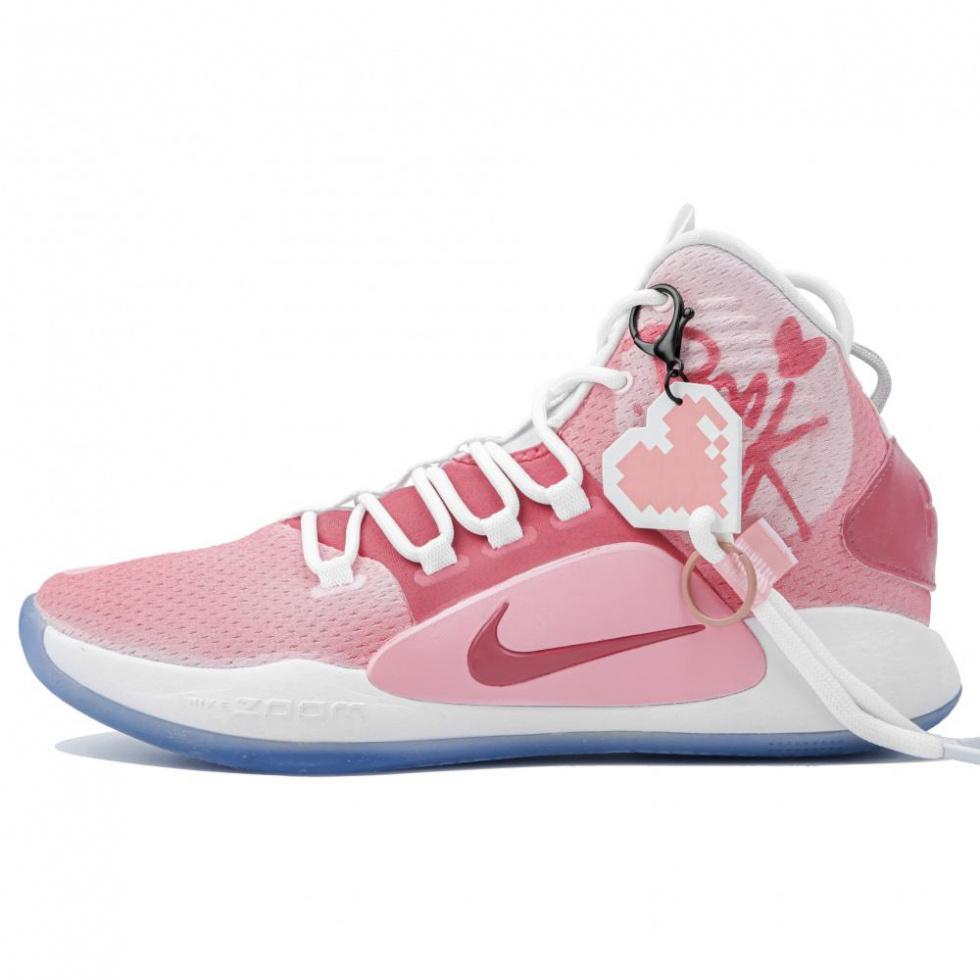 Nike Hyperdunk X Anti-Slip Wear-Resistant Mid-Top Basketball Shoes Men's White Pink