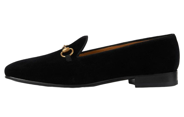 GUCCI Gallipoli Horsebit Velvet Loafers 'Black'