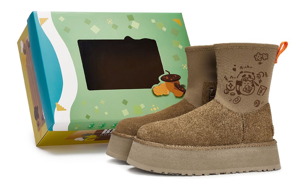 UGG 811 Manufactured Wealth And Fortune Special Shoe Box Ankle Boots Women's Chestnut Brown