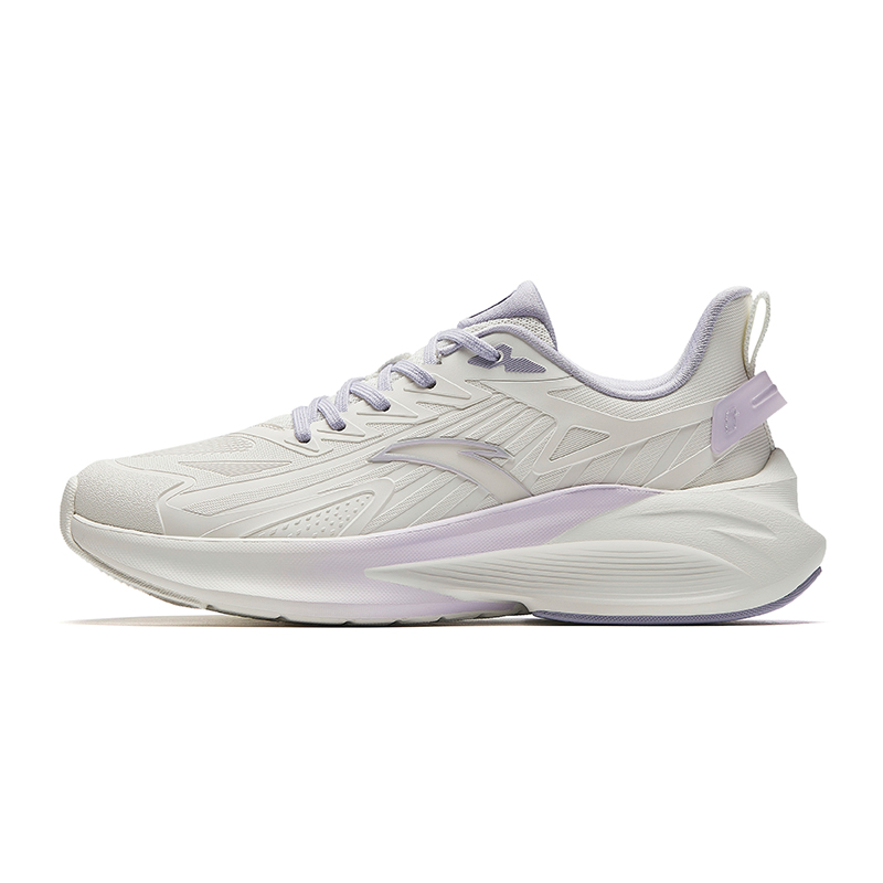 ANTA Stinger 5 Running Shoes Women's Low-Top Ivory White/Light Purple Gray