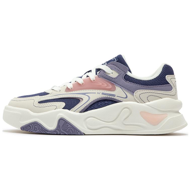 361° Anti-Slip Wear-Resistant Low-Top Skateboard Shoes Women's White Purple