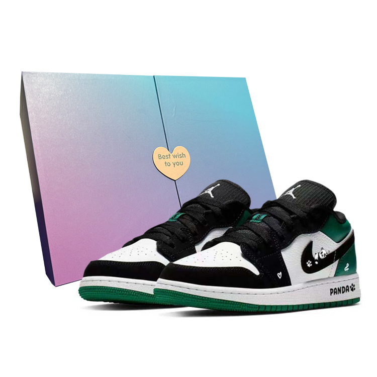 JORDAN Air JORDAN 1 Vintage Basketball Shoes Women's Low Top Black/Green