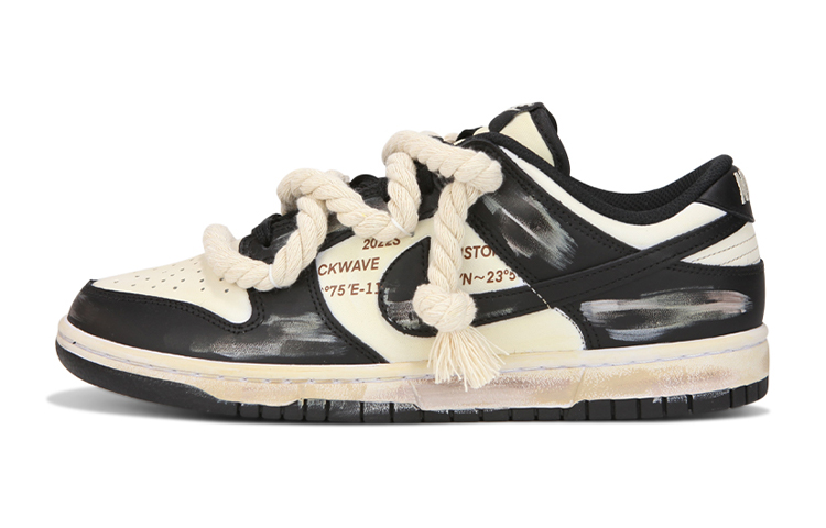 Nike Dunk Skateboard Shoes Women's Low-Top Black/Beige