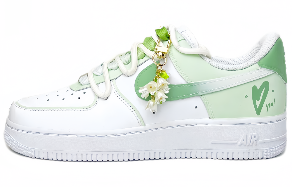 Nike Air Force 1 Low-Top Skateboard Shoes Women's Green White