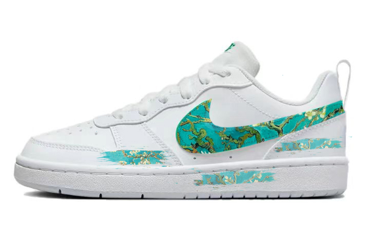 Nike Court Borough Skateboard Shoes Women's Low-Top White/Green