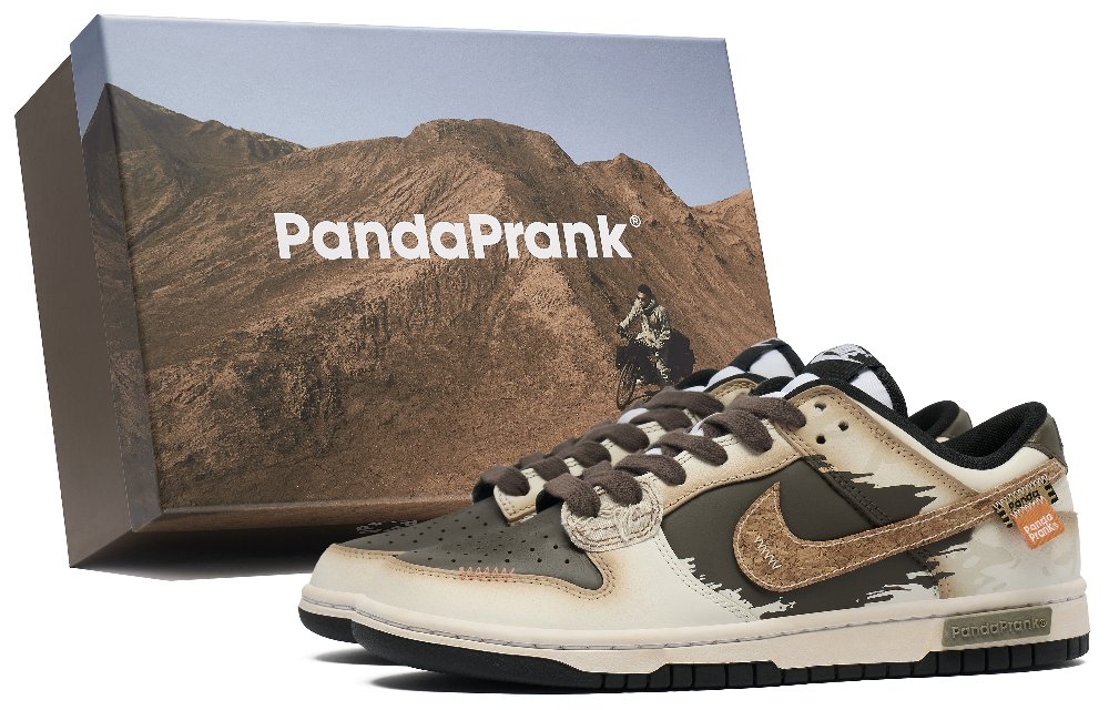 Nike Dunk Anti-Slip Wear-Resistant Low-Top Skateboard Shoes Unisex Black Brown
