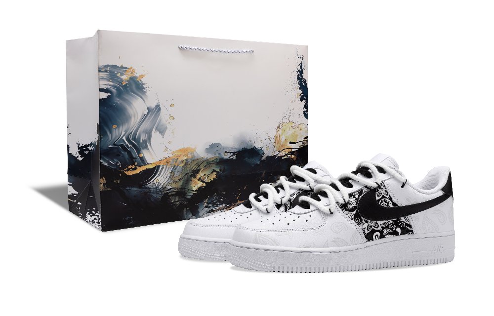 Nike Air Force 1 Height Increasing Low-Top Skateboard Shoes Unisex Black
