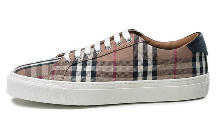 Burberry Check Print Low-Top Sneaker Dark Brown