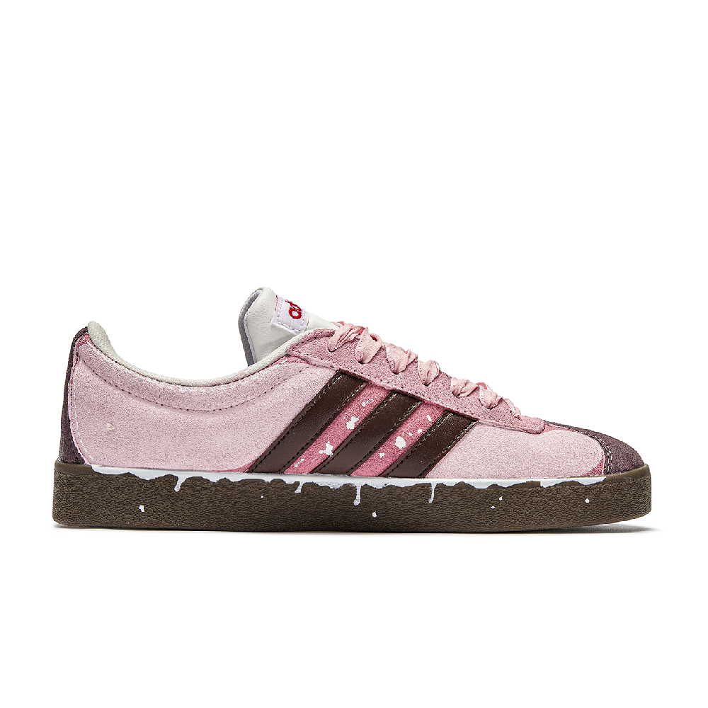 Adidas Neo VL Court Lifestyle WuJie, Cream Pink Cushioning Low Top Skateboard Shoes Unisex Pink Brown