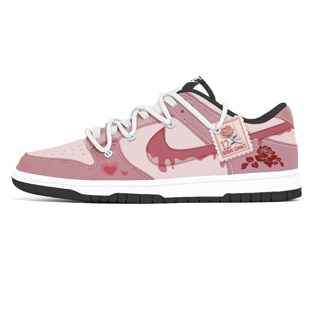 Nike Dunk Dust Collection Slip Resistant, Abrasion Resistant, Lightweight Low Top Skateboard Shoes Unisex Pink